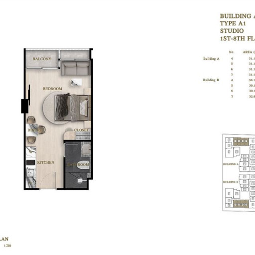 Siam Oriental Oasis, Studios - from 27 m² to 31 m²