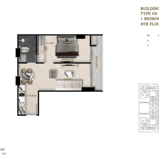 Siam Oriental Oasis, 1 bedroom apartments - from 40 m² to 48 m²