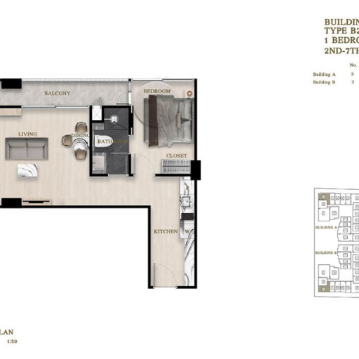 Siam Oriental Oasis, 1 bedroom apartments - from 40 m² to 48 m²