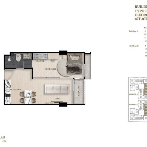 Siam Oriental Oasis, 1 bedroom apartments - from 40 m² to 48 m²